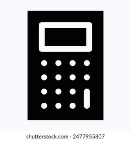 Calculator Icon, Isolated Silhouette Vector Icon.