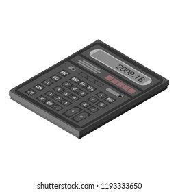 Calculator icon. Isometric of calculator vector icon for web design isolated on white background