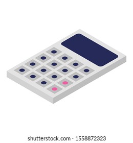 Calculator icon. Isometric of calculator vector icon for web design isolated on white background