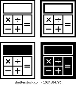Calculator Icon, Calculator Keypad Sign Vector Art Illustration