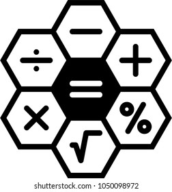 Calculator Icon, Calculator Keypad Sign Vector Art Illustration