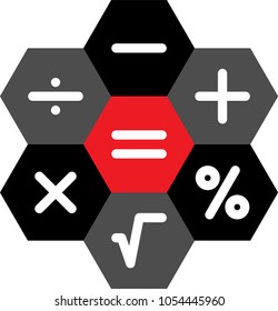 Calculator Icon, Calculator Keypad Sign Vector Art Illustration