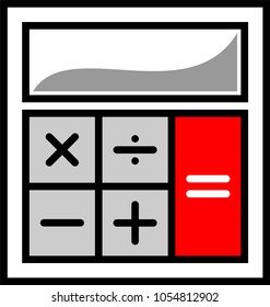 Calculator Icon, Calculator Keypad Sign Vector Art Illustration