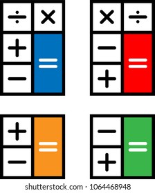 Calculator Icon, Calculator Keypad Sign Vector Art Illustration