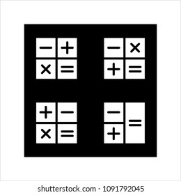 Calculator Icon, Calculator Keypad Sign Vector Art Illustration