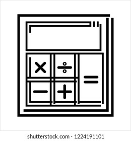 Calculator Icon, Calculator Keypad Sign Vector Art Illustration