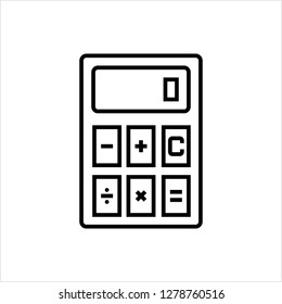 Calculator Icon, Calculator Keypad Sign Vector Art Illustration