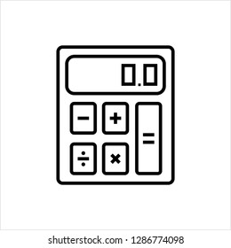 Calculator Icon, Calculator Keypad Sign Vector Art Illustration