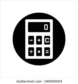 Calculator Icon, Calculator Keypad Sign Vector Art Illustration