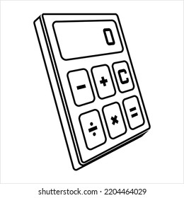 Calculator Icon, Calculator Keypad Sign Vector Art Illustration