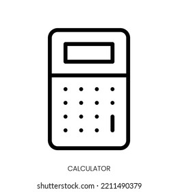 calculator icon. Line Art Style Design Isolated On White Background