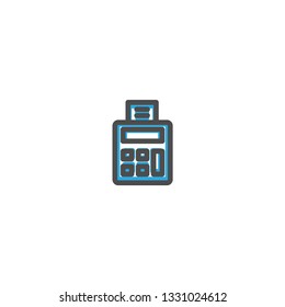 Calculator Icon Line Design. E Commerce icon vector illustration design