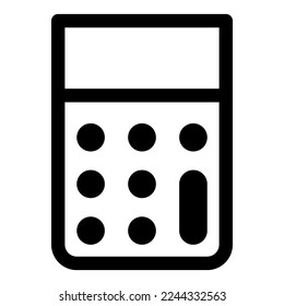 Calculator icon line isolated on white background. Black flat thin icon on modern outline style. Linear symbol and editable stroke. Simple and pixel perfect stroke vector illustration. 