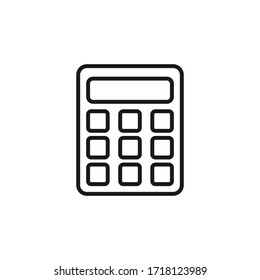 Calculator icon line symbol. Isolated vector illustration