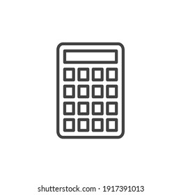 Calculator icon line symbol. Isolated vector illustration of icon sign concept for your web site mobile app logo UI design.