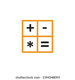 Calculator  icon, Line and two colour design template