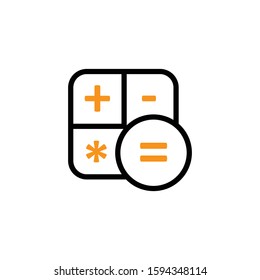 Calculator  icon, Line and two colour design template