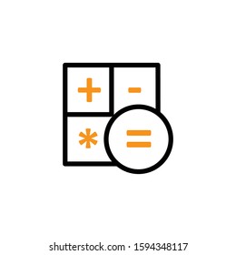 Calculator  icon, Line and two colour design template