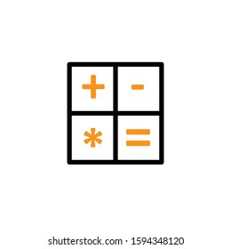 Calculator  icon, Line and two colour design template