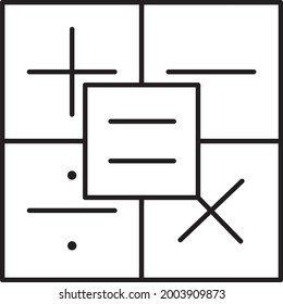 Plantilla de diseño de vectores de línea de icono de cálculo e ilustración con trazo editable