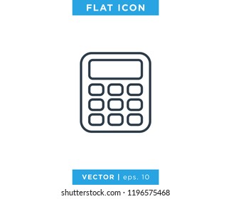Calculator Icon Line Vector Logo Design Template. Editable Stroke.
