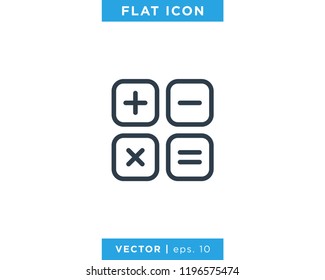 Calculator Icon Line Vector Logo Design Template. Editable Stroke.