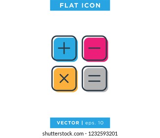 Calculator Icon Line Vector Logo Design Template.