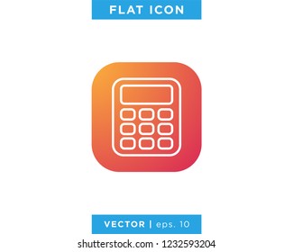 Calculator Icon Line Vector Logo Design Template.