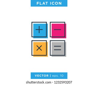 Calculator Icon Line Vector Logo Design Template.