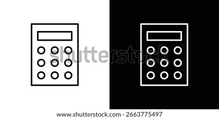 Calculator icon linear icon. Line with editable stroke