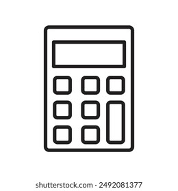 Calculator icon linear logo mark in black and white