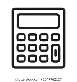 Calculator icon linear logo mark in black and white