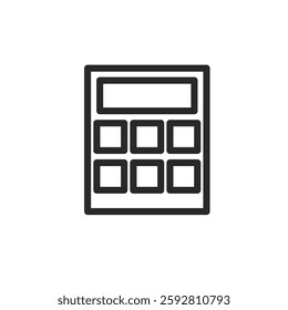 Calculator icon linear logo mark in black and