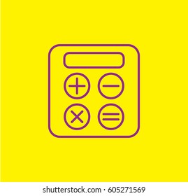 Calculator icon. Linear style. Isolated vector.