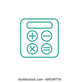 Calculator icon. Linear style. Isolated vector.