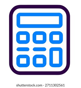 Ícone Calculadora. Ilustração vetorial linear da calculadora isolada sobre fundo branco.