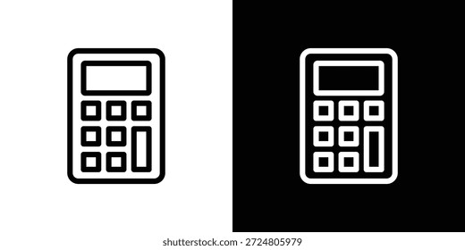 Calculator icon logo concept in strokes