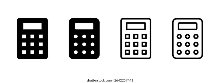 Design do logotipo do ícone da Calculadora. Sinal e símbolo da calculadora de contabilidade.
