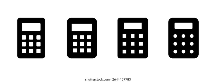 Design do logotipo do ícone da Calculadora. Sinal e símbolo da calculadora de contabilidade.