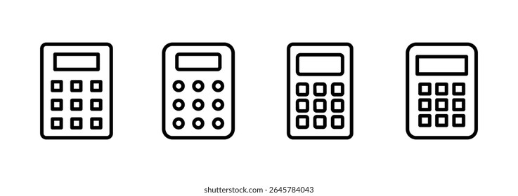Design do logotipo do ícone da Calculadora. Sinal e símbolo da calculadora de contabilidade.