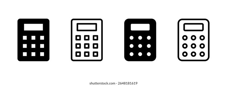 Design do logotipo do ícone da Calculadora. Sinal e símbolo da calculadora de contabilidade.