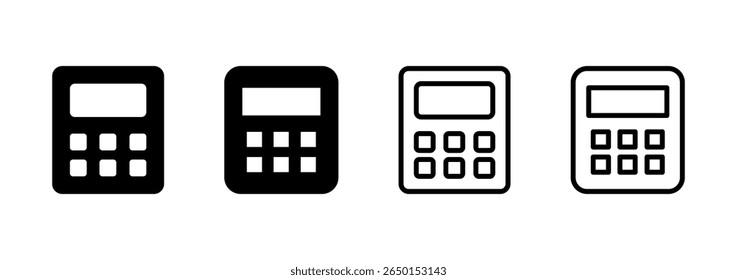 Design do logotipo do ícone da Calculadora. Sinal e símbolo da calculadora de contabilidade.