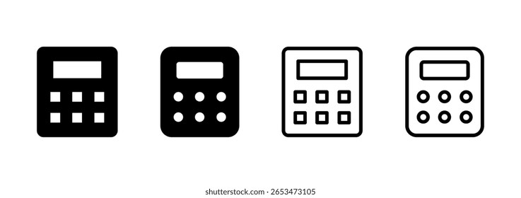 Design do logotipo do ícone da Calculadora. Sinal e símbolo da calculadora de contabilidade.