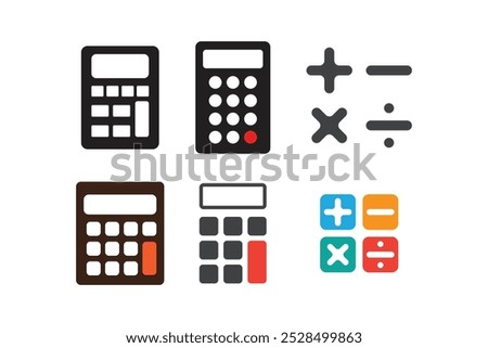 Calculator icon logo design template isolated illustration