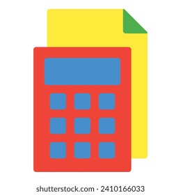 Icono de cálculo o ilustración de logotipo estilo de color plano