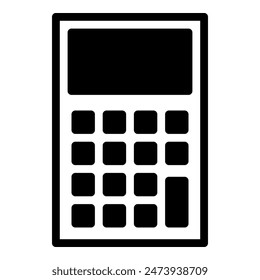 calculator icon or logo illustration outline black style