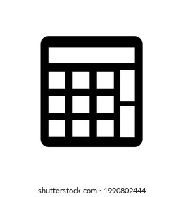 Icono de la calculadora, logotipo aislado en fondo blanco