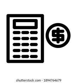 calculator icon or logo isolated sign symbol vector illustration - high quality black style vector icons
