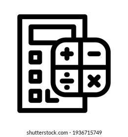 calculator icon or logo isolated sign symbol vector illustration - high quality black style vector icons
