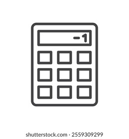 Calculator icon Logo symbol outline set